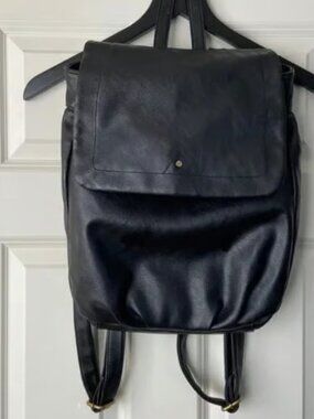 Black Merona Faux Leather Backpack Merona | Bags | Merona Backpack | Poshmark main image 2